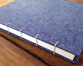 Medium Handbound Journal - Blue Tiger Wave