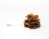 Flower lapel pin Antique gold ruffly flower tie pin