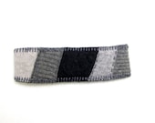 Upcycled Wool Sweater Headband Made from Recycled Felted Sweaters, Fleece Backing and blanket stitched edges - 1