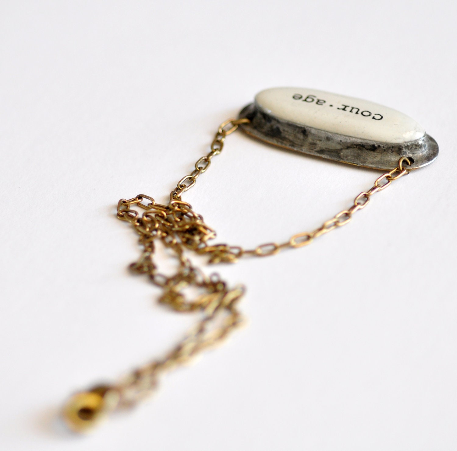 Courage Necklace from Words Collection by Mad Tea Garden