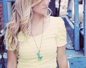 Oh DEER - Turquoise Deer and Bird Necklace - STUNNING