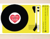 DIY Printable record player wedding invitation