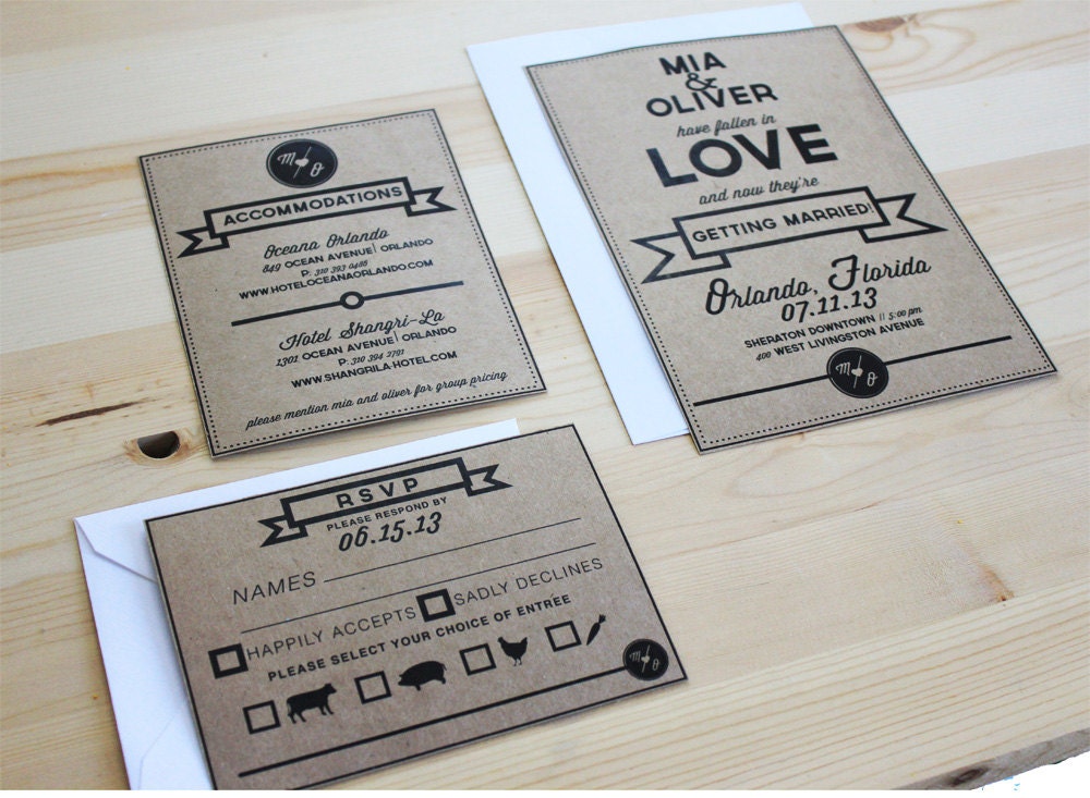 DIY printable- Kraft simplicity invitation set