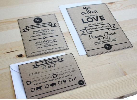 DIY printable- Kraft simplicity invitation set
