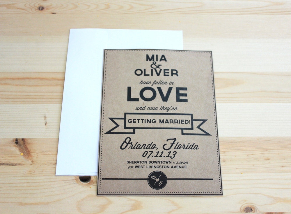 DIY printable- Kraft simplicity invitation set
