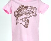 Bass Fish on Pink American Apparel T Shirt