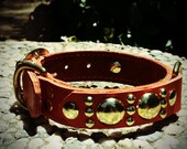 Orange Peel Leather Collar Vintage Inspired Small