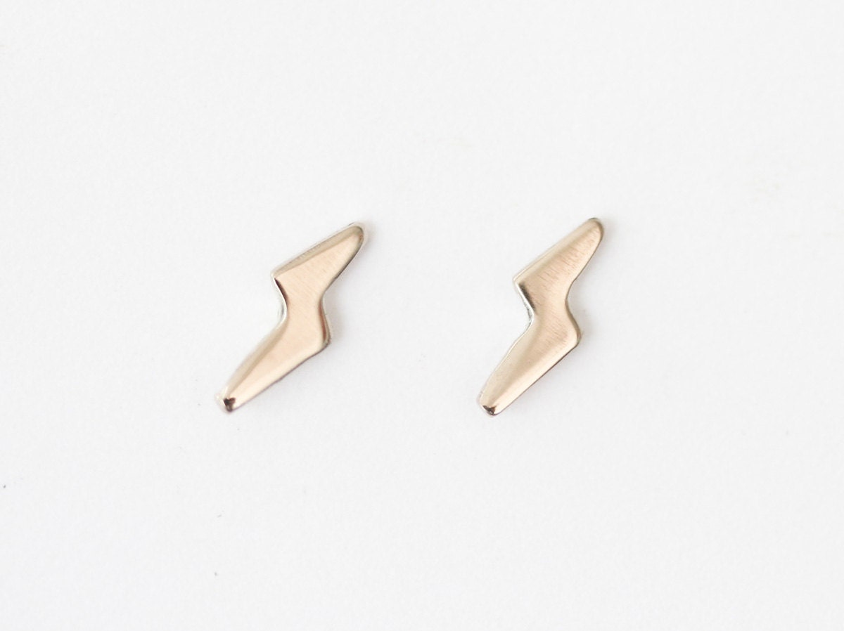 Lightning Earrings - Bronze