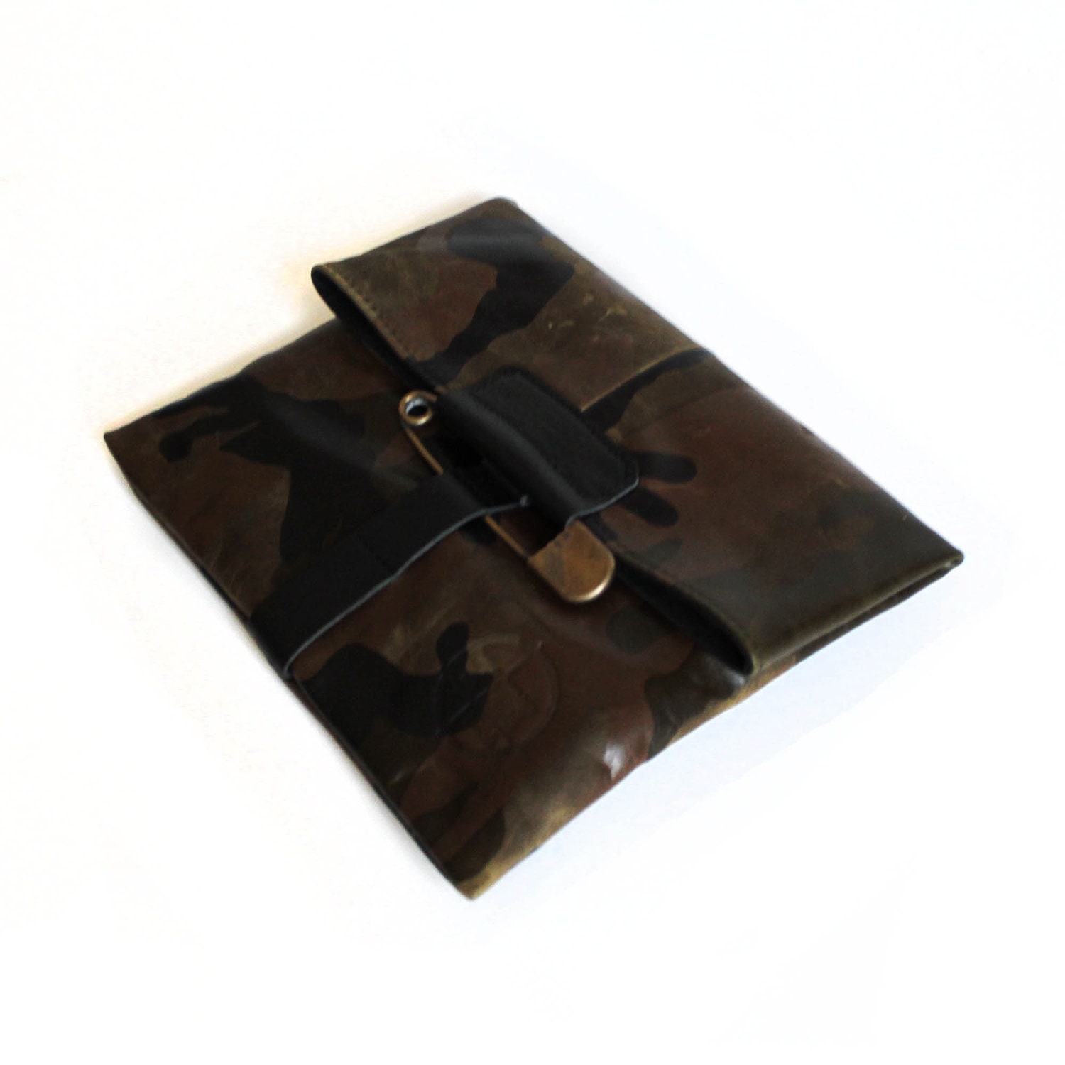 Pony Clutch- Camo and Black Leather
