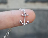 Silver Anchor Necklace - Sterling Silver Anchor Charm . Womens Pendant . Nautical Fashion