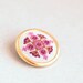 Ethnic hand embroidered brooch - pink and purple