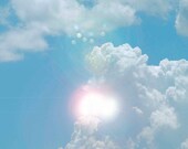 Spring Photography Sky Clouds Sun Sunny Turquoise Blue Home Decor Wall Fine Art Baby Nursery Shabby Chic Living Room
