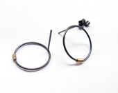 Oxidized Circle Sterling Silver Post Earrings
