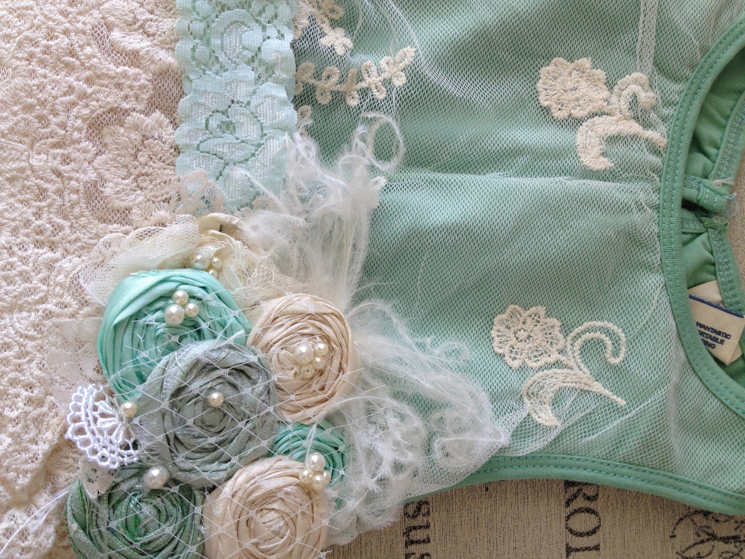 LOVE FOR MINT rosette headband clip tm