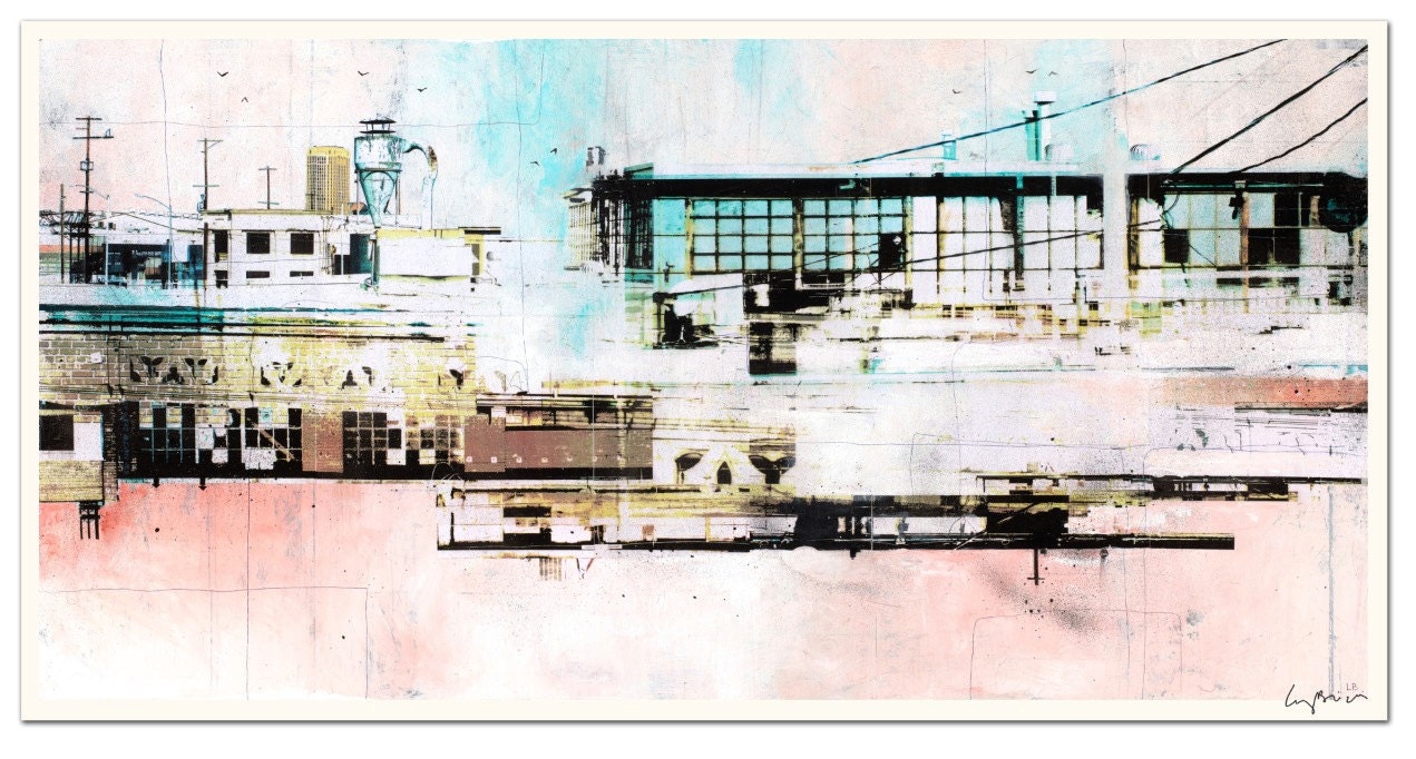 HIGH CONTRAST - Cityscape Art Lithograph - 11.5 x 22" - Signed by the artist
