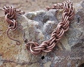 Artisan Solid Copper French Rope Pattern Chainmaille Bracelet