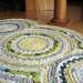 Triple Disc Apple Green and Lemon Yellow Crocheted Rag Rug