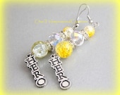 Yellow You are my HERO Childhood Cancer Inspirational Earrings