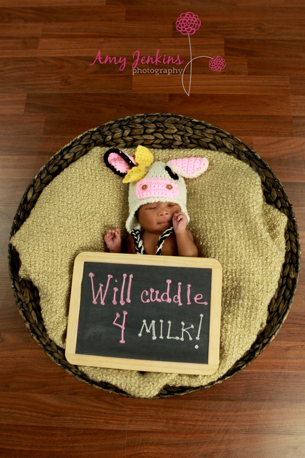 Newborn Baby Cow Hat - Made to Order - Photography Prop
