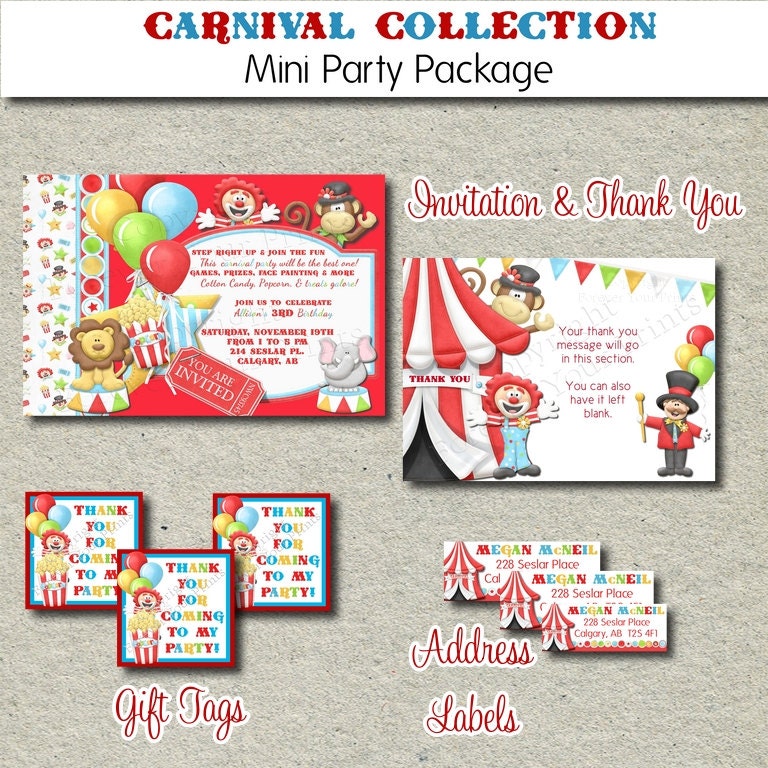 Circus Carnival Party Package - DIY Printable - Forever Your Prints Il_570xn