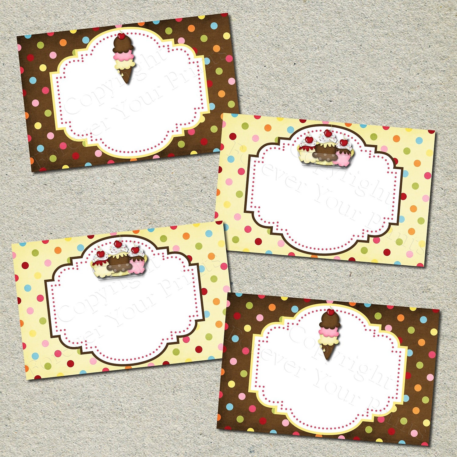 Ice Cream Buffet Table Labels - INSTANT DOWNLOAD Il_570xn