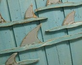 Sharks Fins Signs Beach House Wall Art Decor