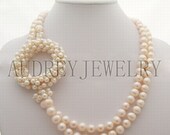beadwork necklace,bib necklace,statement necklace,bridesmaid gifts,Beaded Jewelry,Strand necklace With Freshwater Pearl