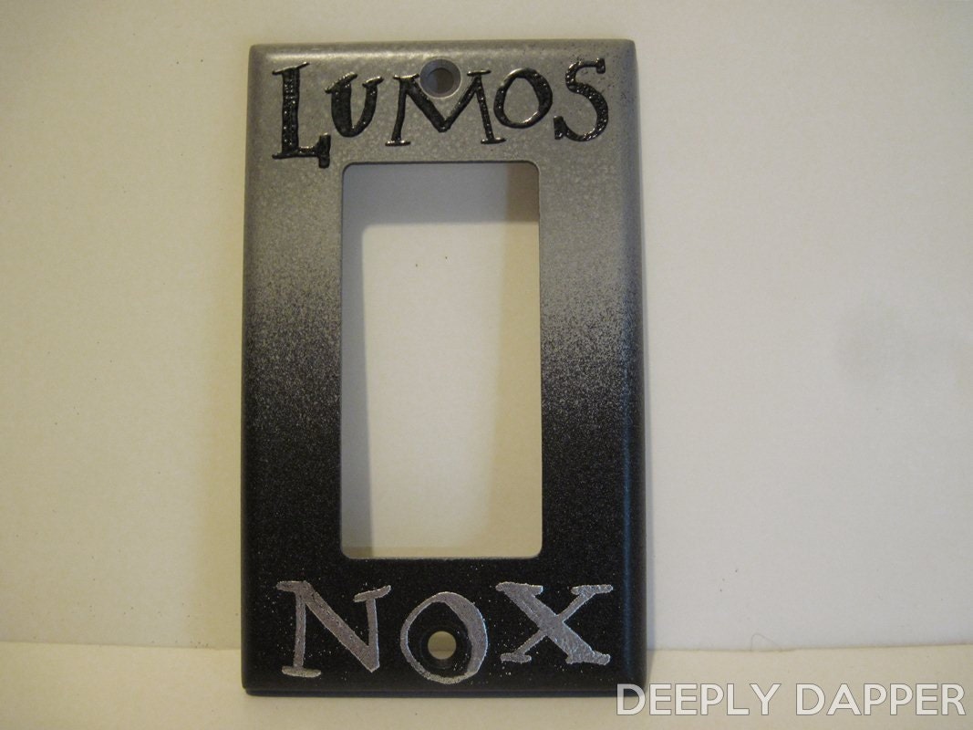Lumos Nox Black and Silver Toggle Light Switch Plate - DeeplyDapper Spells
