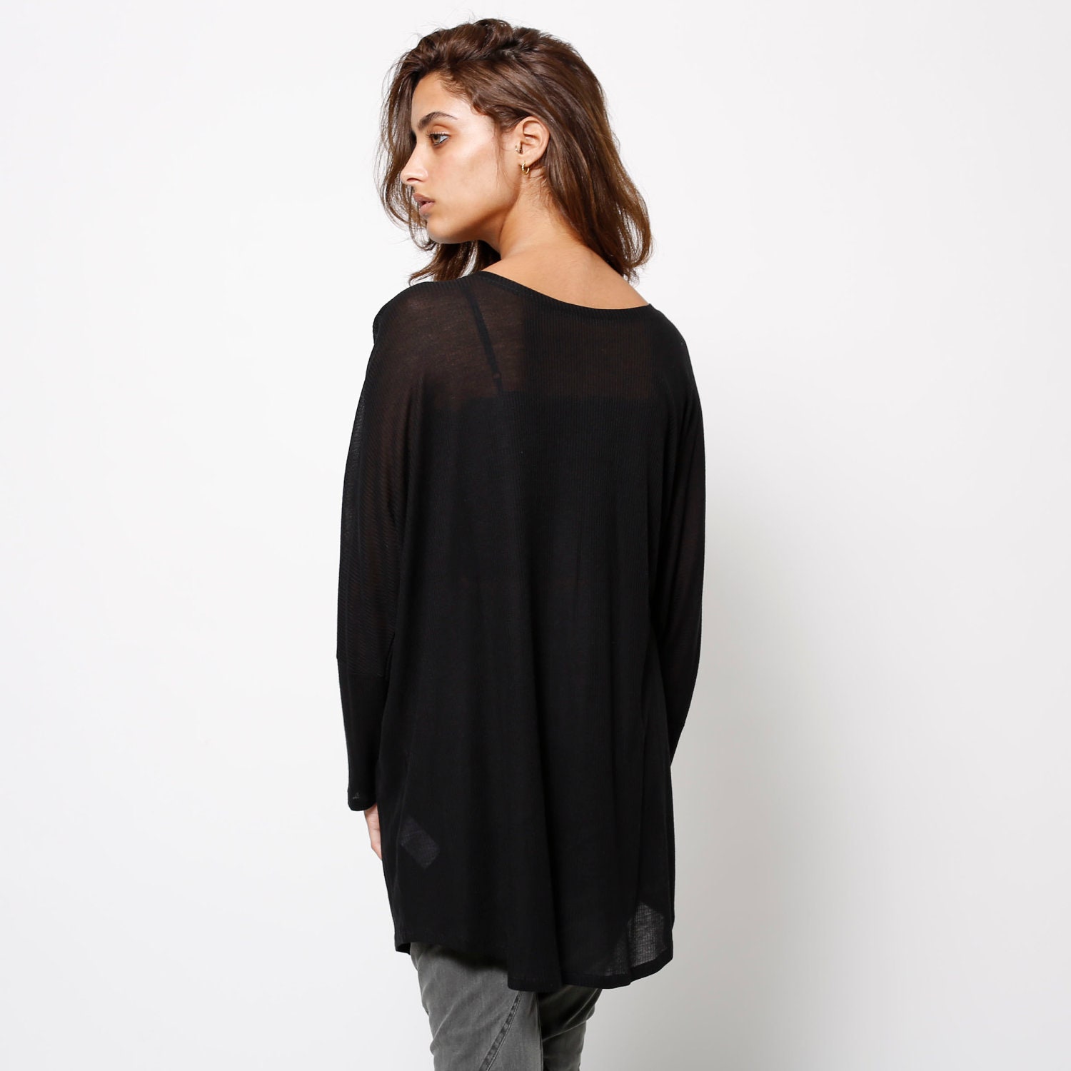 Winter women black tunic, one size fits all