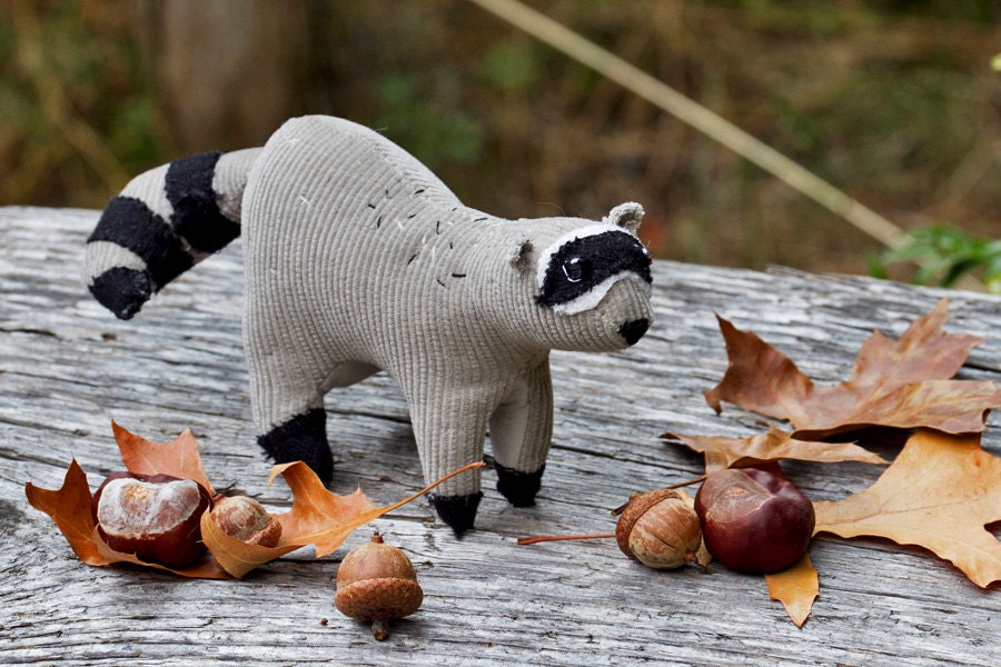 SALE / Bandit Raccoon - Soft Sculpture