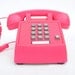 Neon Pink Vintage Phone push button telephone