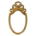Antique French bow top shield mirror, gilded gesso