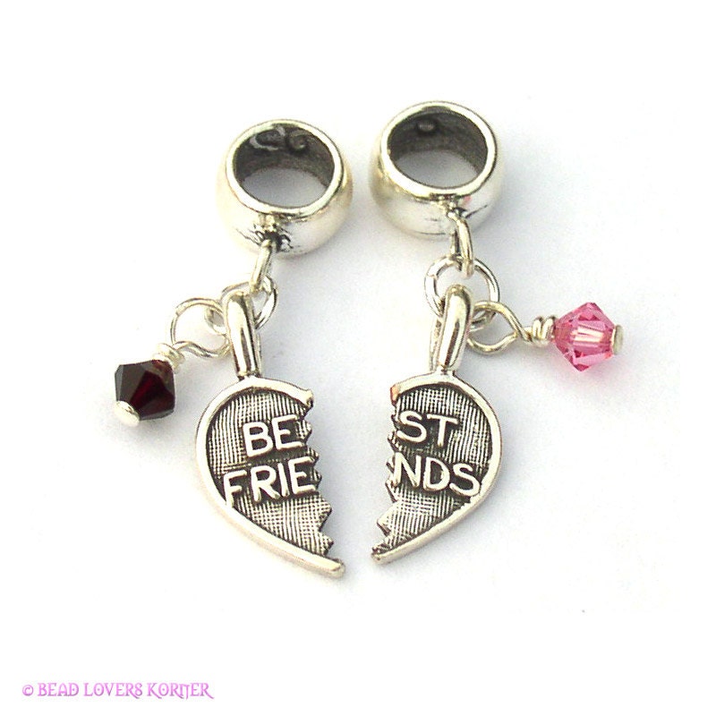 Best Friends Heart European Charm Bead