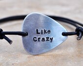 The Original Hand-Stamped Guitar Pick Bracelet - Slide Style