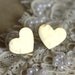 Gold stud heart earrings plated real gold -petit elegant 14k gold matte coated post earrings