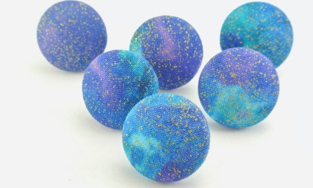 Nightime Sky / Push Pin / Thumbtacks Fabric Covered Buttons Pushpin Sparkle  77