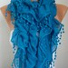 Blue Ruffle Scarf Cotton Scarf - fatwoman
