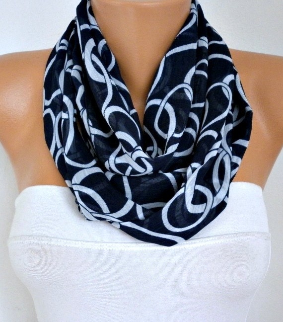 Chain - Infinity Scarf Shawl Circle Scarf  Loop  Scarf Gift -fatwoman