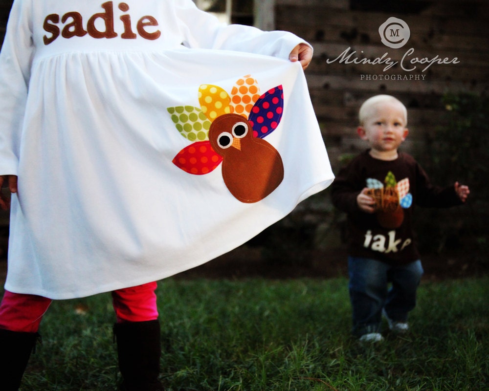 Toddler Thanksgiving Dress - Personalized Turkey Dress