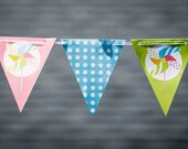 Instant Download - Printable Pinwheel, Polka Dots, and Chevron Bunting Banner Flags - Featured on Hostess with the Mostess