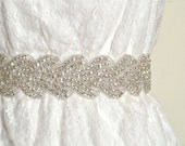 Wedding belt, 2" wide bridal crystal sash, vintage inspired bridal belt - Ready to ship - BEATRICE
