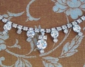 Vintage Wedding Necklace ... Beautiful Simplistic Clear Rhinestone