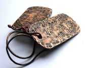Hand Forged Textured Copper Earrings Fashion Jewelry