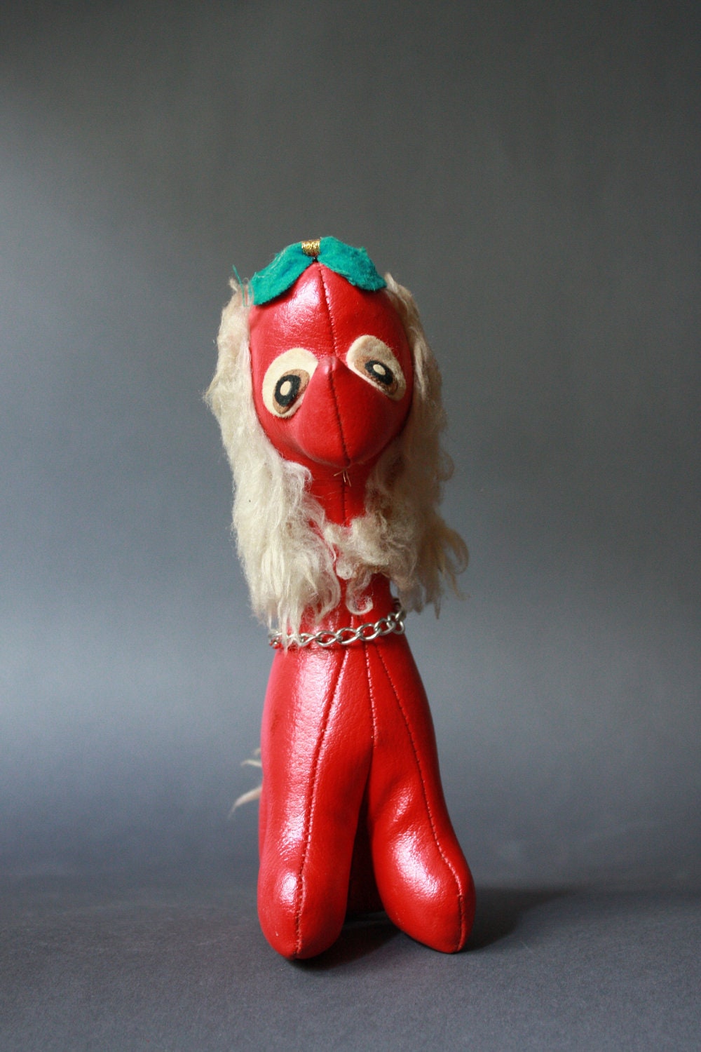 Vintage Vinyl Stuffed Toy Red Dog