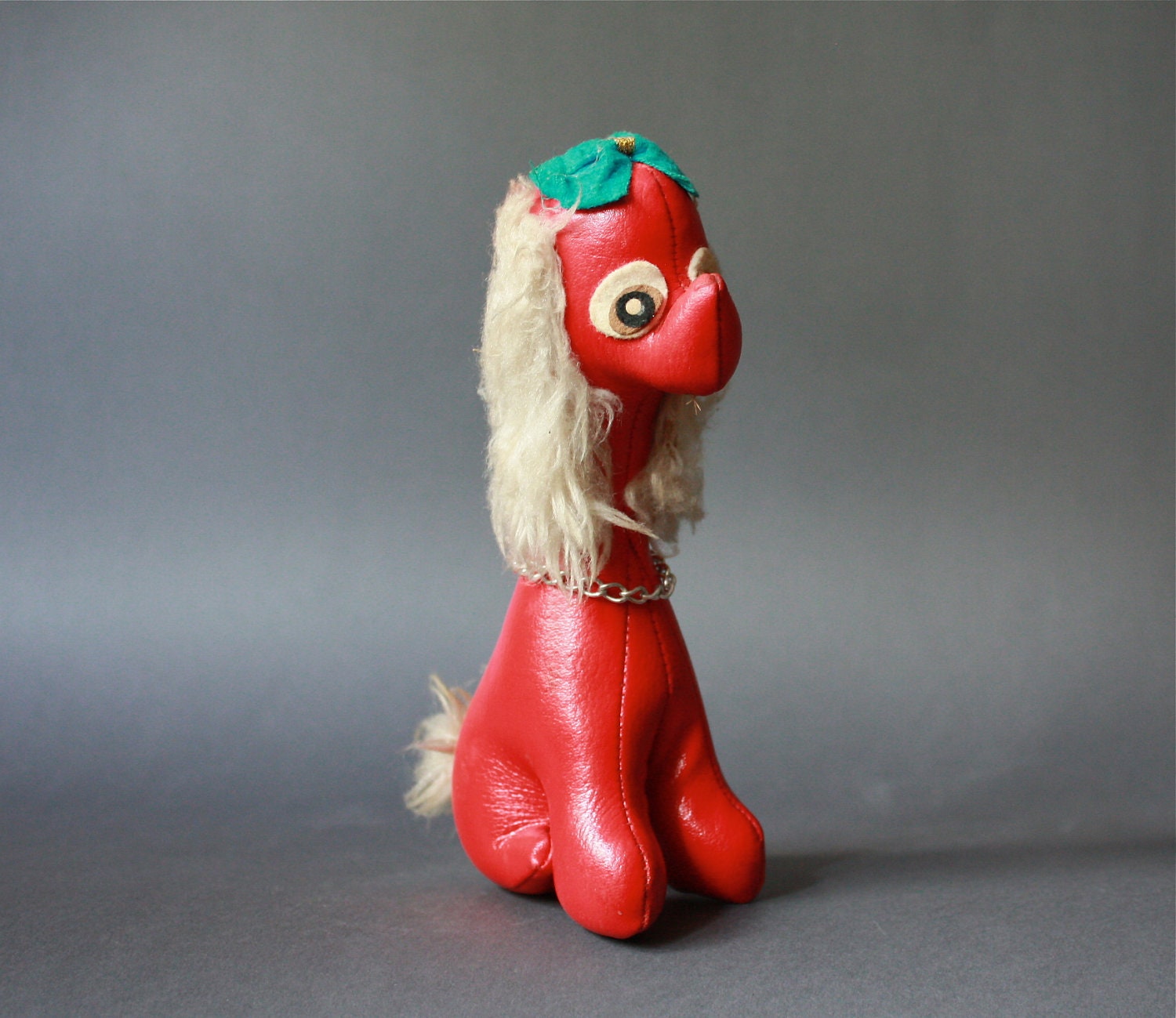 Vintage Vinyl Stuffed Toy Red Dog
