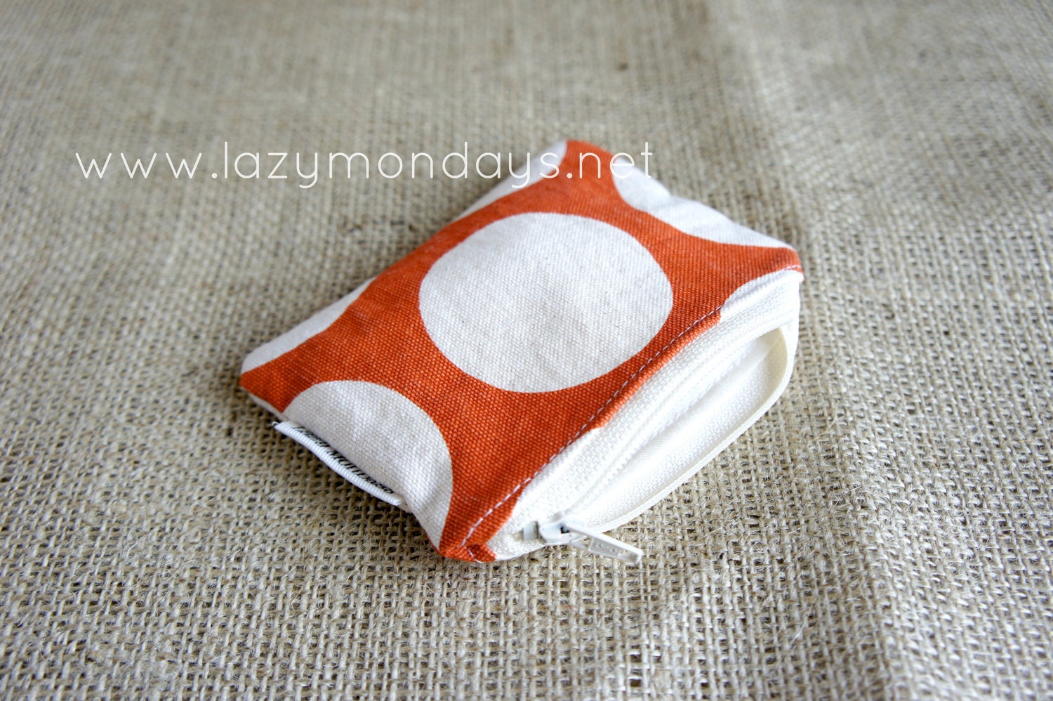 Orange Polka Dot Mini Zip Pouch
