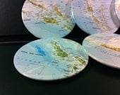 Melanesia vintage map coasters - Melanesia, Oceania - Set of 6