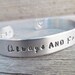 Bracelet Always and Forever Hand Stamped Cuff Silver Aluminum Metal Wedding Anniversary Date