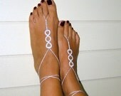 Barefoot Sandals,white , wedding ,hearted, Bikini , Women , Beach , Bridal Sandals , Bridal Jewelry ,shoes , READY TO SHIP