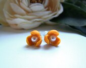 Orange Dana Stud Earrings